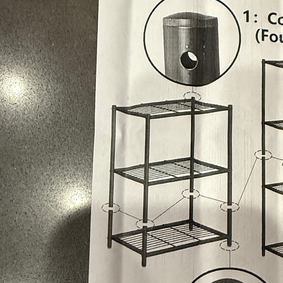 Other - Black 3 Tier Metal Storage Rack-No Wheels. ~23”x13”x30” Kitchen, garage, pantry.